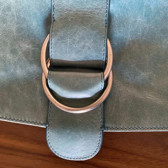 HOBO Turquoise Blue Leather Clutch Purse - Picture 2 of 6